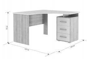 ЛАЙТ 2 Стол компьютерный угловой (1200) Дуб Сонома/Белый в Игре - igra.ok-mebel.com | фото