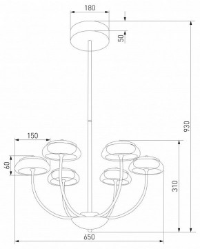 Люстра на штанге Eurosvet Fungo 50388 LED черный в Игре - igra.ok-mebel.com | фото 4