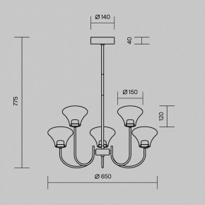 Люстра на штанге Maytoni Dynasty MOD402PL-L20BS3K в Игре - igra.ok-mebel.com | фото 6