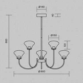 Люстра на штанге Maytoni Dynasty MOD402PL-L30BS3K в Игре - igra.ok-mebel.com | фото 4