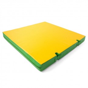 Мат гимнастический 1х1х0,1м с вырезом под стойки цв. зеленый-желтый в Игре - igra.ok-mebel.com | фото