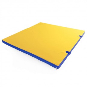 Мат гимнастический 1х1х0,08м с вырезом под стойки цв. синий-желтый в Игре - igra.ok-mebel.com | фото