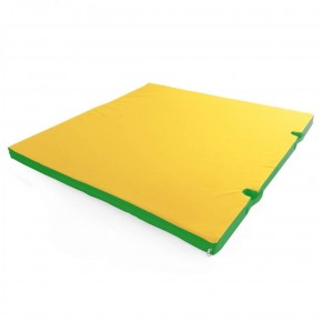 Мат гимнастический 1х1х0,08м с вырезом под стойки цв. зеленый-желтый в Игре - igra.ok-mebel.com | фото