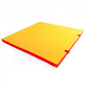 Мат гимнастический 1х1х0,05м с вырезом под стойки цв. красный-желтый в Игре - igra.ok-mebel.com | фото 1