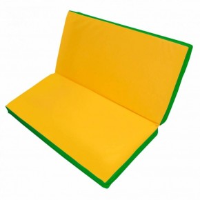 Мат гимнастический 1х1х0,1м складной цв. зеленый-желтый в Игре - igra.ok-mebel.com | фото