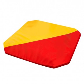 Мат гимнастический 1,3x1,3x0,05м складной скошенные углы цв.красный-желтый  в Игре - igra.ok-mebel.com | фото