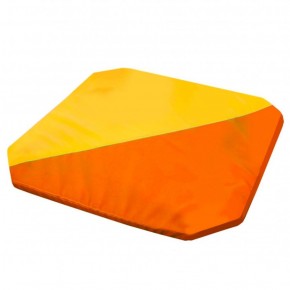 Мат гимнастический 1,3x1,3x0,05м складной скошенные углы цв.оранжевый-желтый в Игре - igra.ok-mebel.com | фото 1