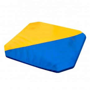 Мат гимнастический 1,3x1,3x0,05м складной скошенные углы цв.синий-желтый в Игре - igra.ok-mebel.com | фото 1