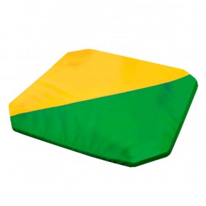 Мат гимнастический 1,3x1,3x0,05м складной скошенные углы цв.зеленый-желтый в Игре - igra.ok-mebel.com | фото 1