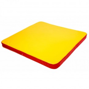 Мат гимнастический 1,36х1,36х0,08м складной закругленные углы цв. красный-желтый (для ДСК Игрунок) в Игре - igra.ok-mebel.com | фото
