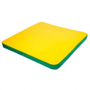Мат гимнастический 1,36х1,36х0,08м складной закругленные углы цв. зеленый-желтый (для ДСК Игрунок) в Игре - igra.ok-mebel.com | фото
