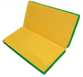 Мат гимнастический 1х1х0,08м складной цв. зеленый-желтый в Игре - igra.ok-mebel.com | фото