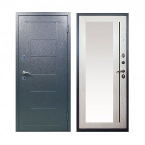 Металлическая дверь ТИТАН (МЕТАЛЛ-ПАНЕЛЬ) Зеркало/Букле графит + Штамп/Лиственница в Игре - igra.ok-mebel.com | фото