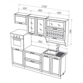 МИЛАНО Кухонный гарнитур 2,2 м Компоновка №3 (Орех) в Игре - igra.ok-mebel.com | фото 2