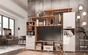 МИНИ-2 Гостиная (МДФ) Белый глянец/Дуб Крафт в Игре - igra.ok-mebel.com | фото