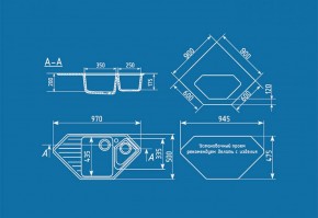 Мойка кухонная ULGRAN U-409 (970*500) в Игре - igra.ok-mebel.com | фото 2