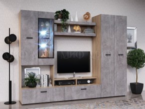 Нэнси New Центральная секция (ЛДСП) Бетон светлый/Сонома в Игре - igra.ok-mebel.com | фото 2