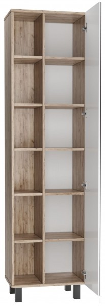 Пенал напольный Craft 50 без ящика С ЗЕРКАЛОМ Домино (DCr2217P) в Игре - igra.ok-mebel.com | фото 2