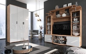 Пенал Виста (Белый глянец/Дуб крафт) в Игре - igra.ok-mebel.com | фото 3