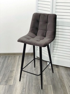 Полубарный стул CHILLI-QB графит #14, велюр / черный каркас (H=66cm) М-City в Игре - igra.ok-mebel.com | фото 2