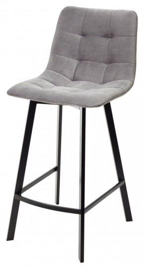 Полубарный стул CHILLI-QB SQUARE светло-серый #26, велюр / черный каркас (H=66cm) М-City в Игре - igra.ok-mebel.com | фото 1