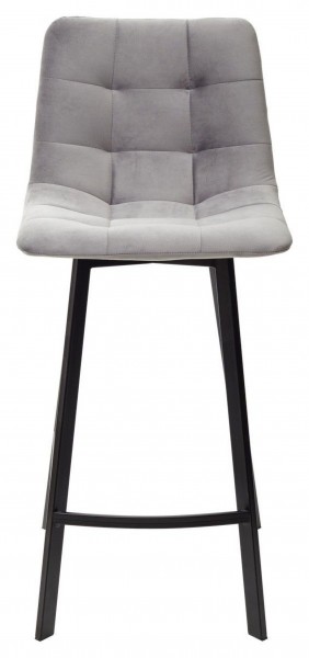 Полубарный стул CHILLI-QB SQUARE светло-серый #26, велюр / черный каркас (H=66cm) М-City в Игре - igra.ok-mebel.com | фото 3