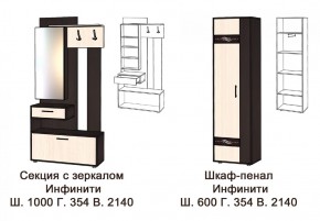 ИНФИНИТИ Прихожая (Секция с зеркалом + шкаф-пенал) в Игре - igra.ok-mebel.com | фото 3