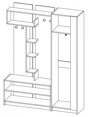 Прихожая Марица Модульная (ЯШ темный/ светлый) в Игре - igra.ok-mebel.com | фото 3