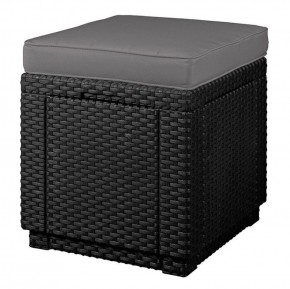 Пуфик Куб с подушкой (Cube with cushion) графит - прохладный серый в Игре - igra.ok-mebel.com | фото