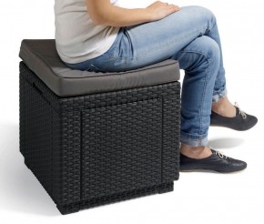 Пуфик Куб с подушкой (Cube with cushion) графит - прохладный серый в Игре - igra.ok-mebel.com | фото 2