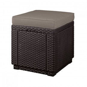 Пуфик Куб с подушкой (Cube with cushion) коричневый - серо-бежевый* в Игре - igra.ok-mebel.com | фото