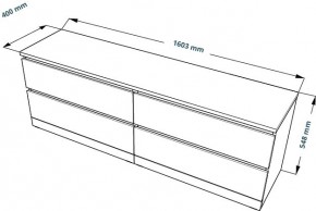 S01071 Варма 4Д комод 160х54х40, серый в Игре - igra.ok-mebel.com | фото 3