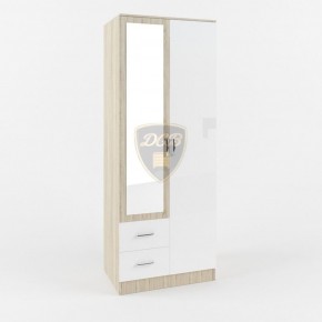Шкаф 2-х створчатый с зеркалом Софи СШК 800.3 (дуб сонома/белый глянец) в Игре - igra.ok-mebel.com | фото