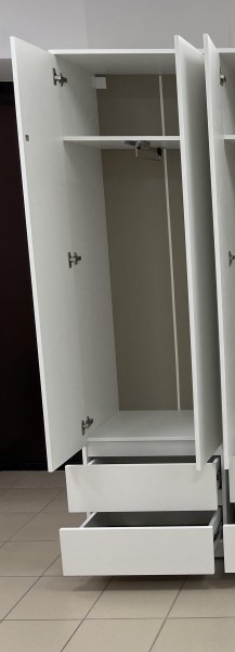 Шкаф 2-ств. с 2 ящиками и вешалкой "Бьянко" в Игре - igra.ok-mebel.com | фото 2