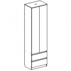 Шкаф 2-ств. с 2 ящиками и вешалкой "Бьянко" в Игре - igra.ok-mebel.com | фото 3