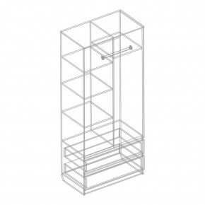 Шкаф 2-ств. с 2 ящиками "Бьянко" в Игре - igra.ok-mebel.com | фото 5