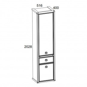 Шкаф 2D1S, MAGELLAN, цвет Сосна винтаж в Игре - igra.ok-mebel.com | фото 2