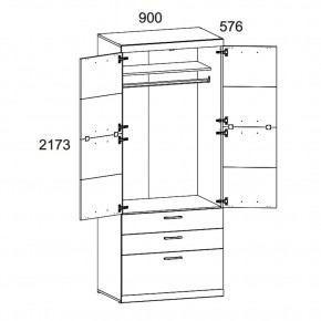 Шкаф 2D3S OSKAR , цвет дуб Санремо в Игре - igra.ok-mebel.com | фото 3