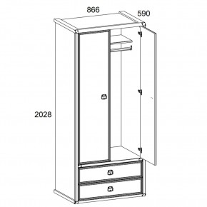 Шкаф 2DG2S, MAGELLAN, цвет Сосна винтаж в Игре - igra.ok-mebel.com | фото 2