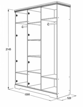 Шкаф 3-х дверный для одежды и белья Ольга-12 ЛДСП в Игре - igra.ok-mebel.com | фото 2