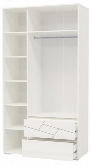 АДЕЛИНА Шкаф 3-х дверный с 2-мя ящ (белый рамух) в Игре - igra.ok-mebel.com | фото 2
