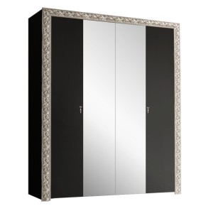 Шкаф 4-х дв. (с зеркалами)  Premium черная/серебро (ТФШ1/4(П) в Игре - igra.ok-mebel.com | фото