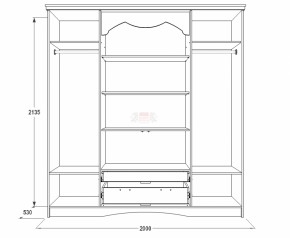 Шкаф 4-х дверный для одежды и белья Ольга-10 МДФ в Игре - igra.ok-mebel.com | фото 2