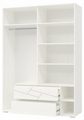 АДЕЛИНА Шкаф 4-х дверный с 2-мя ящ (рамух белый) в Игре - igra.ok-mebel.com | фото 2