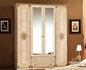 Шкаф 4-х дверный с зеркалами (02.144) Рома (беж) в Игре - igra.ok-mebel.com | фото