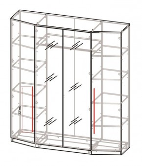 Шкаф 4-х дверный с зеркалом Шк63.1 МС Роксана (ЯШС) в Игре - igra.ok-mebel.com | фото