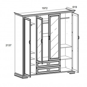 Шкаф 4D2S Z , MONAKO, цвет Сосна винтаж в Игре - igra.ok-mebel.com | фото