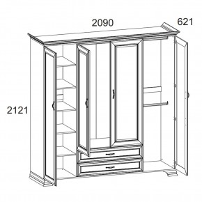 Шкаф 4D2S Z, TIFFANY, цвет вудлайн кремовый в Игре - igra.ok-mebel.com | фото 2