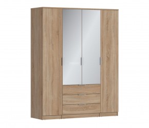 Шкаф 4х дверный с зеркалами Николь СБ-2595/1 (Дуб Сонома) в Игре - igra.ok-mebel.com | фото