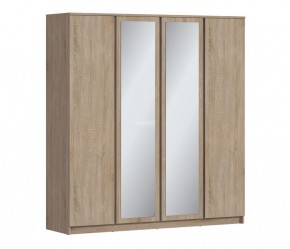 Шкаф 4х дверный с зеркалами Веста СБ-3082 (Дуб Сонома) в Игре - igra.ok-mebel.com | фото
